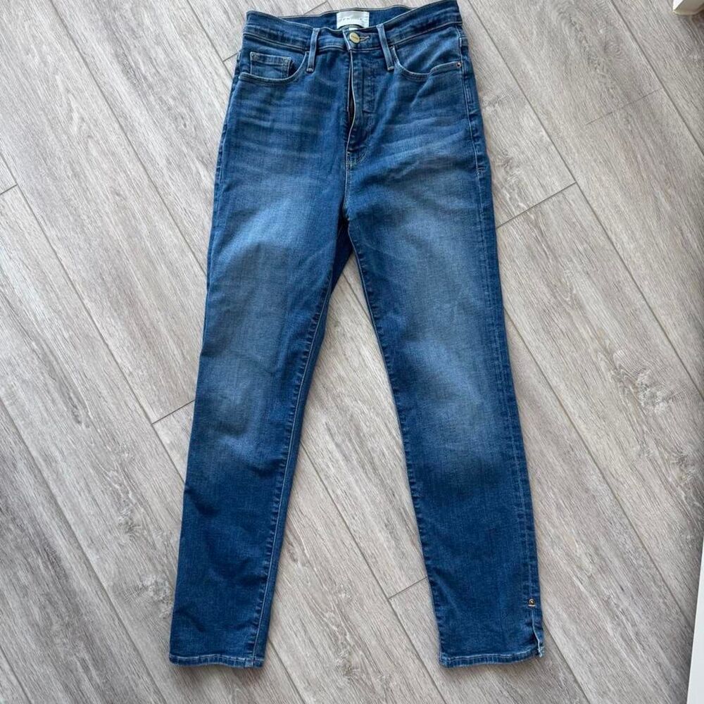 Frame Women's Blue and Navy Jeans - Picture 6 of 7